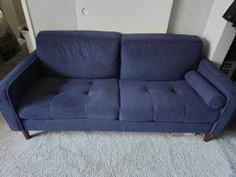 Blue Corduroy Couch