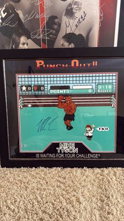 Mike Tyson Signed Punch-Out!! Framed Photo