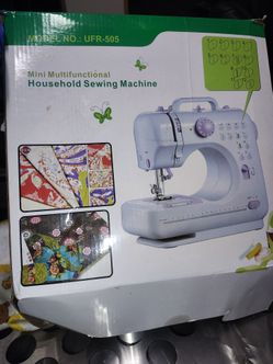 Mini Multifunctional Household Sewing Machine (UFR-505) – 12 Stitches, Complete in Box