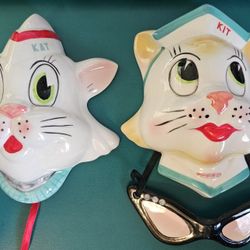 KIT and KAT Ceramic Mask Wall Hangings