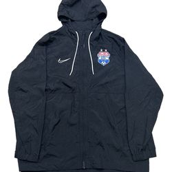 Nike Tampa Bay United Soccer Men’s Black Full Zip Hooded Windbreaker Jacket Size XXL