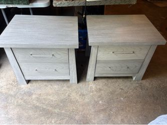 Two solid wood night stands / side or end tables / small dressers