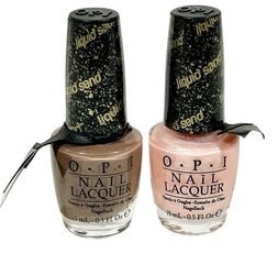 OPI Nail Lacquer Liquid Sand San Andreas's Fault Brown Pussy Galore Pink 0.5oz