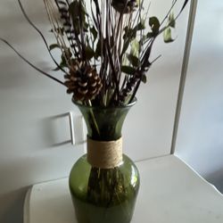Decorative Floral Arrangement In Glass Vase