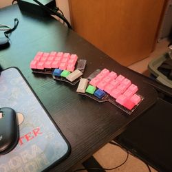 Unfinished Corne Split Keyboard Project With Keycaps And Switches 