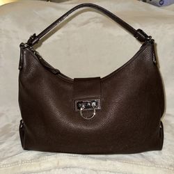 Salvador Ferragamo Brown Leather Handbag