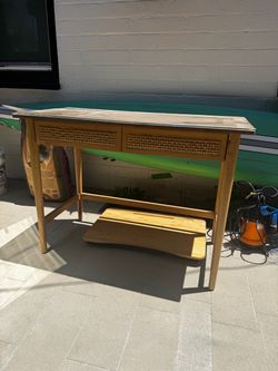 Mid century modern wicker writing desk