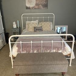 White Metal Full Bed Frame