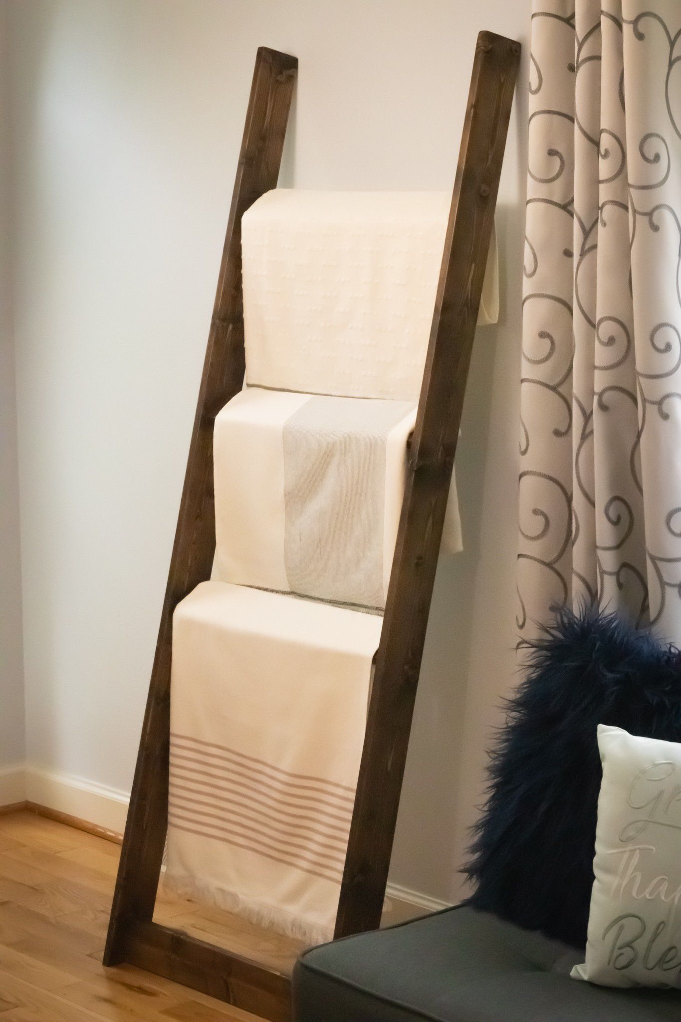 Rustic Blanket Ladder, handmade
