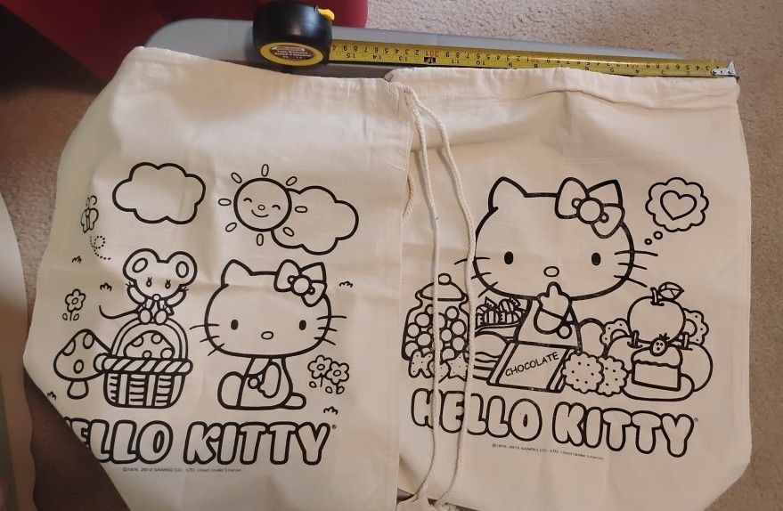 2 Hello Kitty Drawstring 