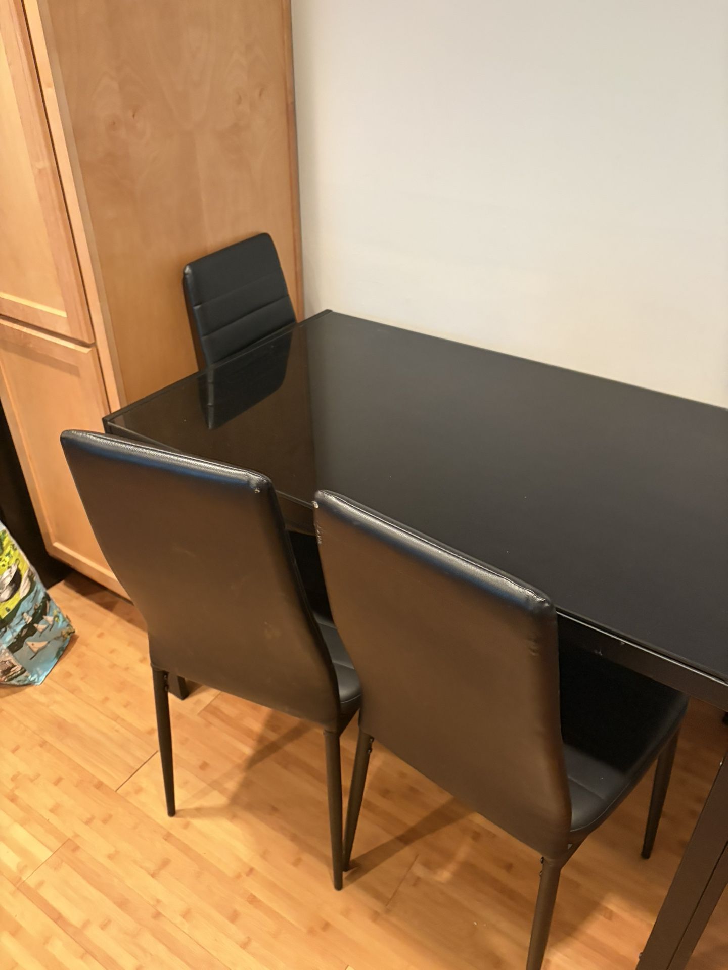 Glasstop Small Dining Table And 3 Chairs 
