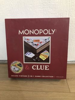 Monopoly/Clue Vintage Wooden Board Game