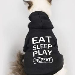 New Pet Clothes, Cat Hoodie Autumn And Winter Warm Black Sweatshirt