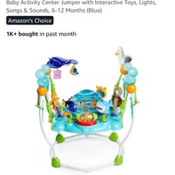 Bright Starts Disney Baby Finding Nemo Sea of Activities Baby Activity Center Jumper with Interactive Toys, Lights, Songs & Sounds, 6-12 Months (Blue)