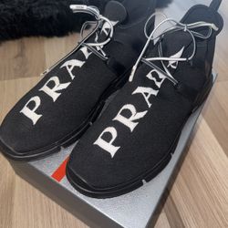 Prada Black and White Mens Sneaker  Size 11  