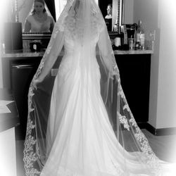Wedding Dress/flower Girl Dress/bride robe/veil 