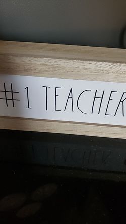 New rae dunn #1 teacher wood sign