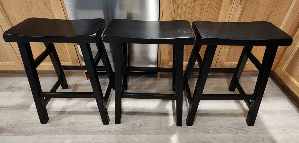 Black Wood Counter Hight Stools