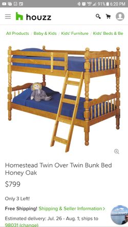 Twin bunk bed