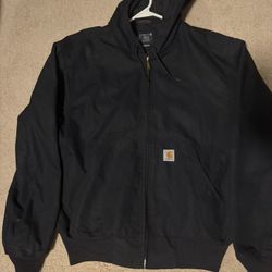 Black Carhartt loose fit heavy weight jacket 