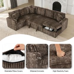 3-in-1 convertible sofa bed & couch brown color 🤍