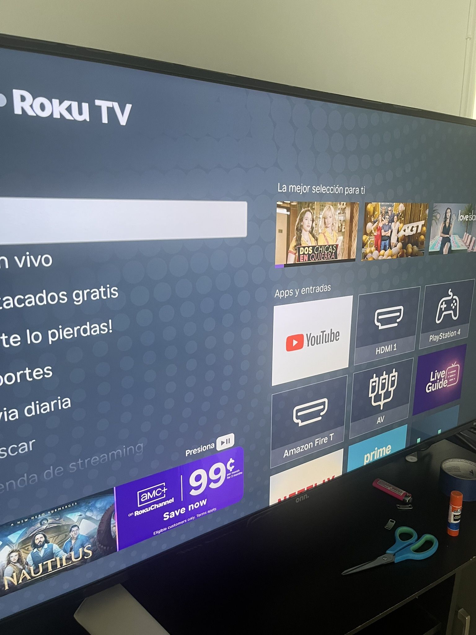 onn 50” Class 4K UHD (2160P) LED Roku Smart Television