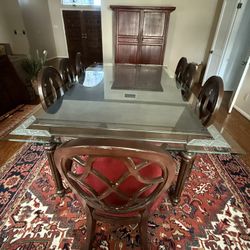 Unique Dining Table With 7 Chairs And Armoire 