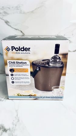 Polder Chill Station 3.3qt Ice Bucket Insulated Bottle Cooling Sleeve Combo