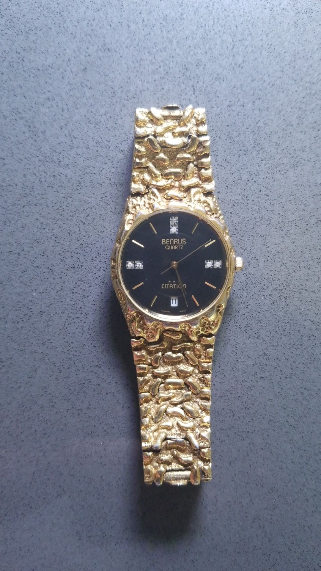 Benrus Gold Nugget Mens Watch