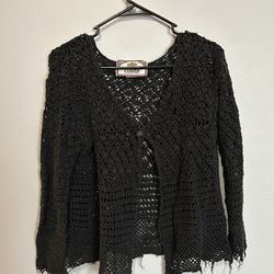 Tiara International Black Knitted Cardigan 