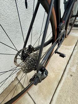 Canyon Endurace CF Carbon frame with relaxed, all-day geometry.