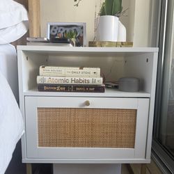 Nathan James Mina Rattan Wood End Table