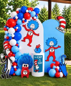 Cat & hat balloon decorations -