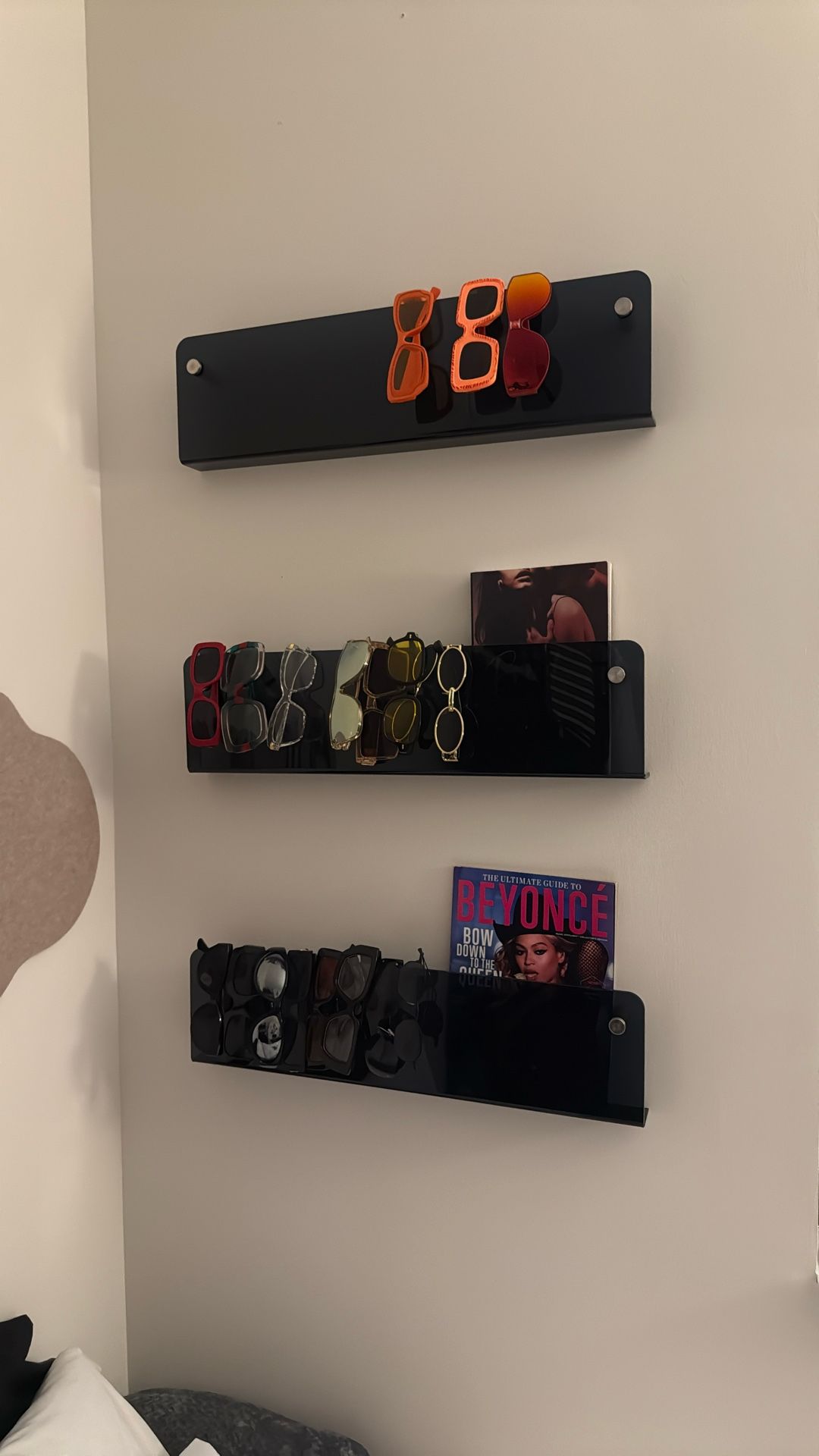 Sleek, modern wall-mounted display rack