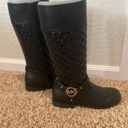 NWT Michael Kors Girls Emma Quilted Fashion Riding Boots 