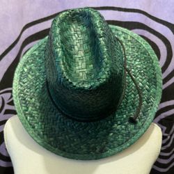 Vintage Green Palm Cowboy Hat 