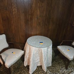 Upholstered Chairs and Table Set