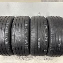 Set 4 Tires 235 45 18 Pirelli P Zero As 