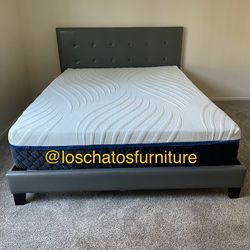 Queen size bed frame and mattress