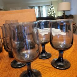 Cobalt BLUE LIBBEY DURATUFF VINTAGE GLASSWARE SET 