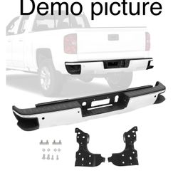 JDMSPEED Chrome Rear Bumper With Sensor Hole For 2014-2018 Chevy Silverado 1500