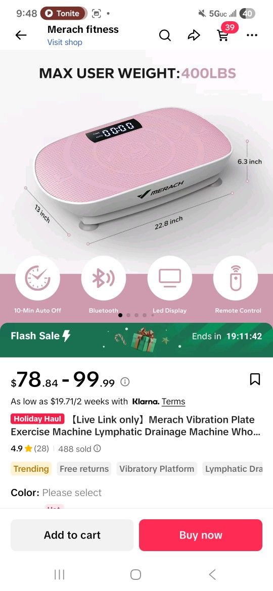 Merach Vibrating Plate W Remote