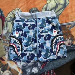 BAPE ABC CAMO BLUE SHORTS