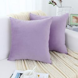 Beautiful Lavender Velvet Pillow Covers 18”X18”. Inserts Not Included.q