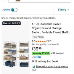 Closet Organizer 4 Tier