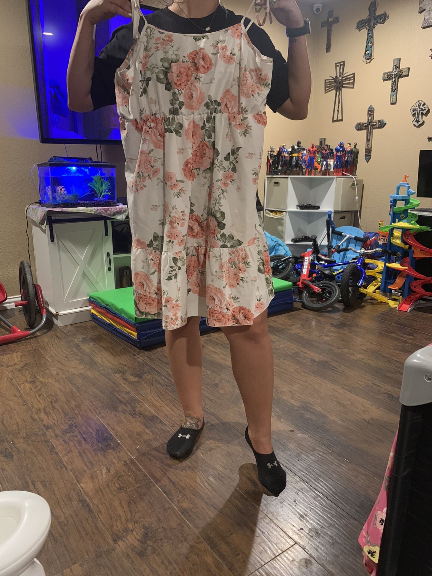 Sun Dress Floral Print Plus Size 3X  In Hurst Cross Posted 10.00
