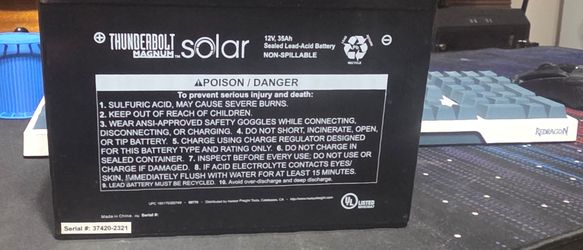 thunderbolt solar battery 35ah