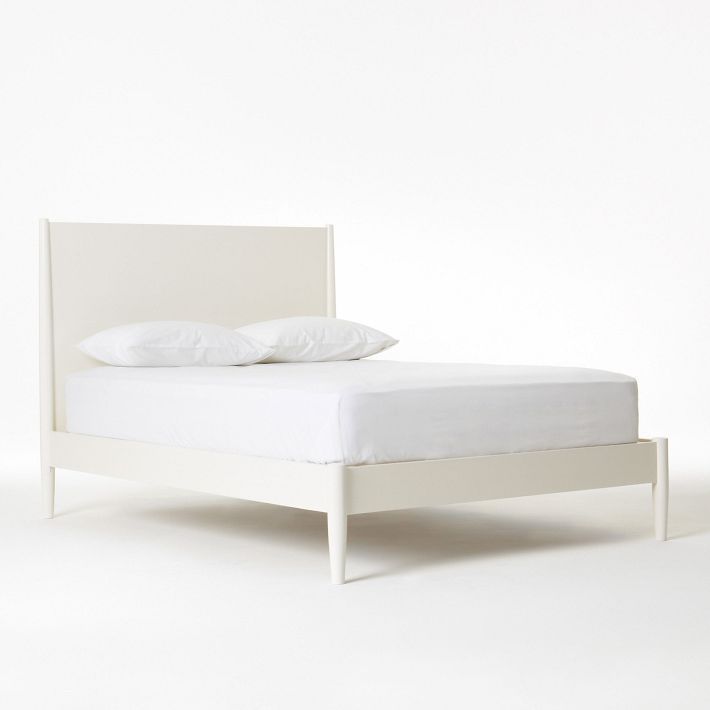 West Elm White Full Double Size Mid-Century Bed