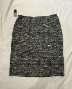 Black and White Tweed Pencil Skirt