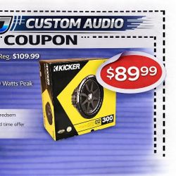Kicker C12 Comp Series Bass Speaker 12" Subwoofer 4-Ohm 43C124 🚨 Payment Options Available 🚨 No Credit Needed 🚨 